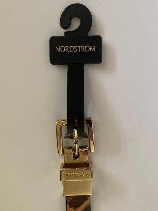 Michael Kors Leather Cheetah Print Belt/Gold Tone Buckle/#555137/Size L/NWT! main image 5